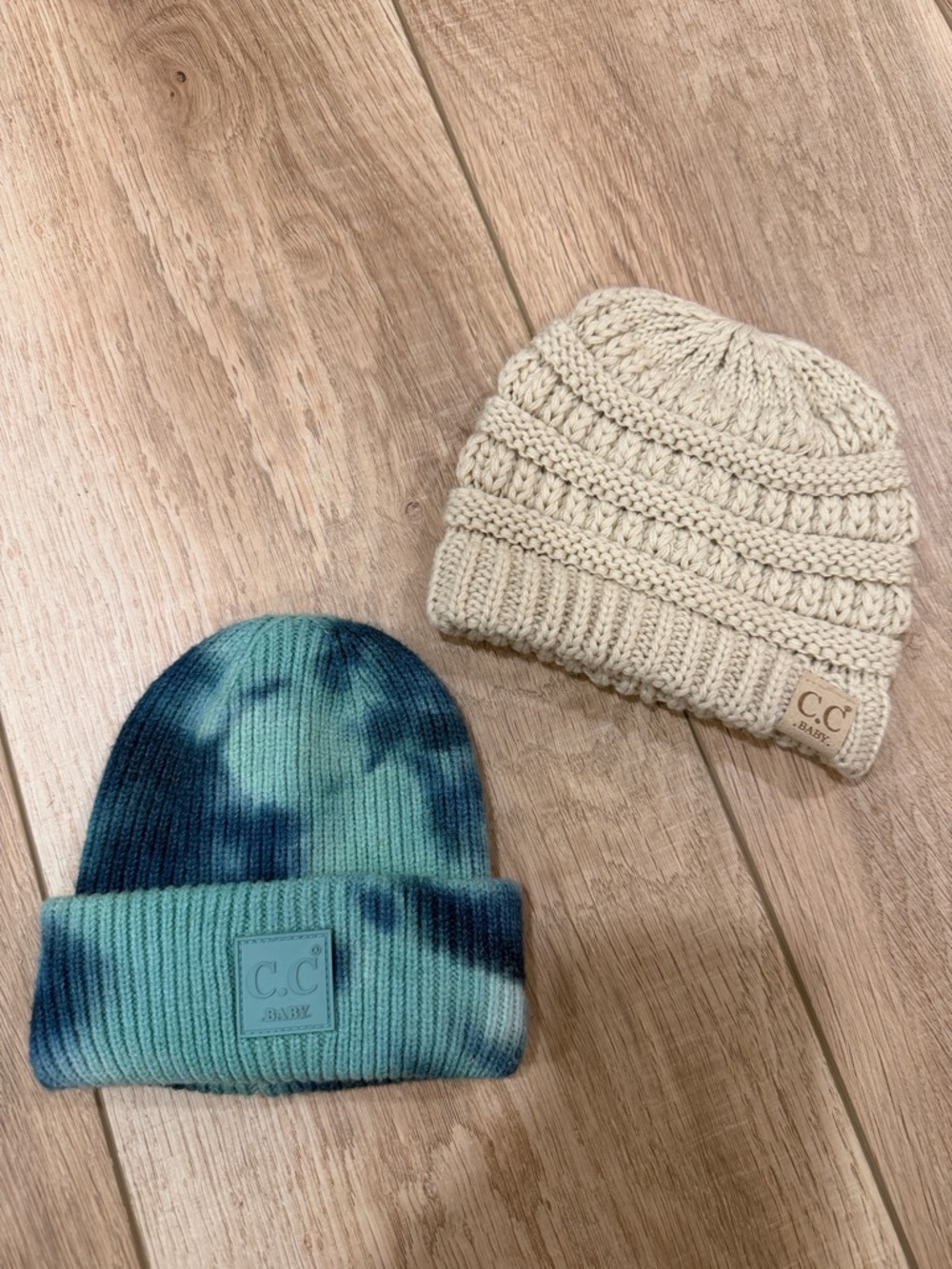 Baby C.C Tie-Dye Teal Beanie - Cozy Kids Knit Hat 2x hats